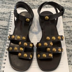 Tory Burch dark brown Gladiator strap sandal